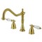Kingston Brass Widespread Kitchen Faucet, Brushed Brass KB1797WLLLS - alternate 1